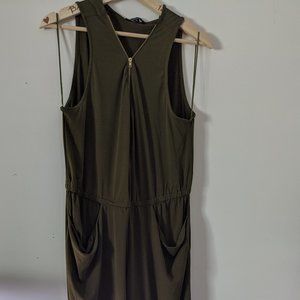 Olive Green Zip up Romper